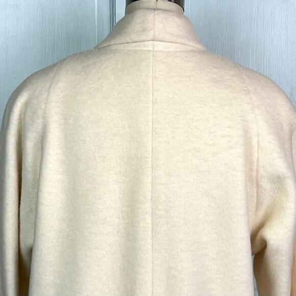 PAVILION Petites Vintage 80's Winter White 100% Wool Swing Coat Union Made Sz L - Picture 5 of 12